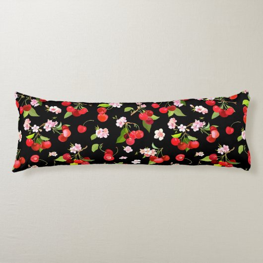 さくらんぼパターン2 ボディピロー (正面)