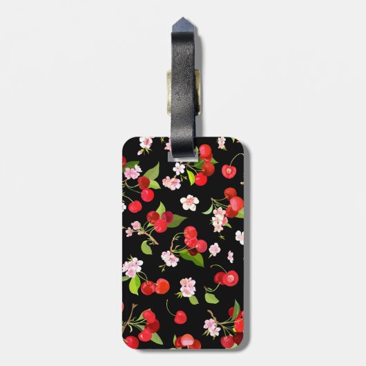 さくらんぼパターン2 ラゲッジタグ (裏面縦)