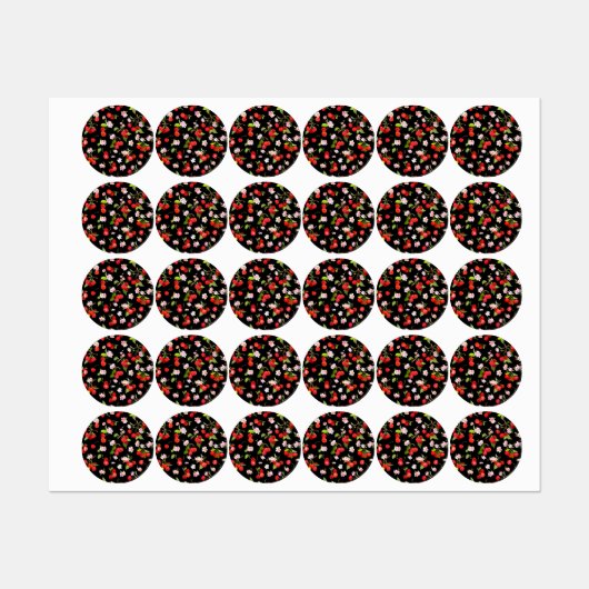 さくらんぼパターン2 ラベル (シート)