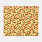 さくらんぼパターン フリースブランケット (正面(横))