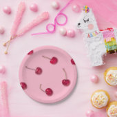 さくらんぼパターン ペーパープレート (パーティー)