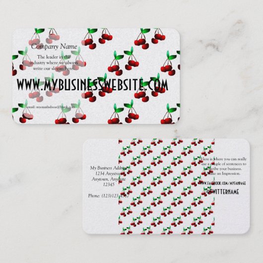 さくらんぼパターン 名刺 (正面/裏面)
