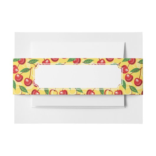 さくらんぼパターン 招待状ベリーバンド (正面例)