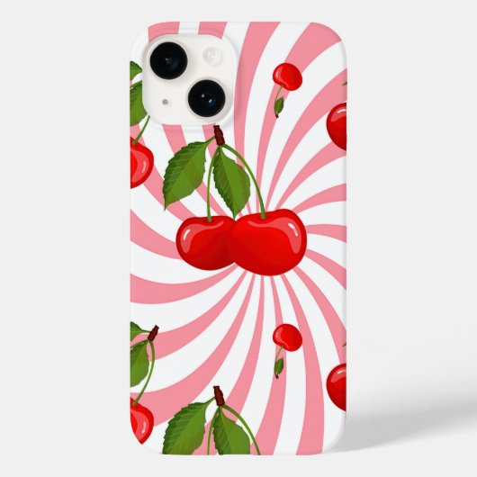 さくらんぼパターン Case-Mate iPhoneケース (裏面)