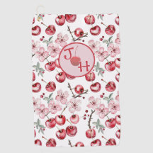 さくらんぼパーソナライズされたの花とモノグラム