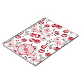 さくらんぼパーソナライズされたの花とモノグラム ノートブック (左側)