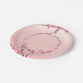 さくらんぼパーソナライズされたの花の赤ちゃん ペーパープレート (アングル)