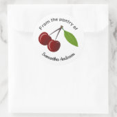 さくらんぼパーソナライズされたシール ラウンドシール (バッグ)
