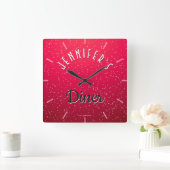 さくらんぼパーソナライズされたソーダレトロディーナークロック ラージ壁時計 (ホーム)