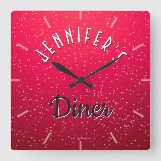 さくらんぼパーソナライズされたソーダレトロディーナークロック ラージ壁時計 (正面)