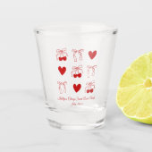 さくらんぼパーソナライズされたバチェロレッテショットガラス ショットグラス (正面)