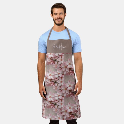 さくらんぼパーソナライズされたブロッサムエプロン エプロン (着用した状態)