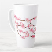 さくらんぼパーソナライズされたブロッサムマグカップ*花 カフェラテマグ (左アングル)
