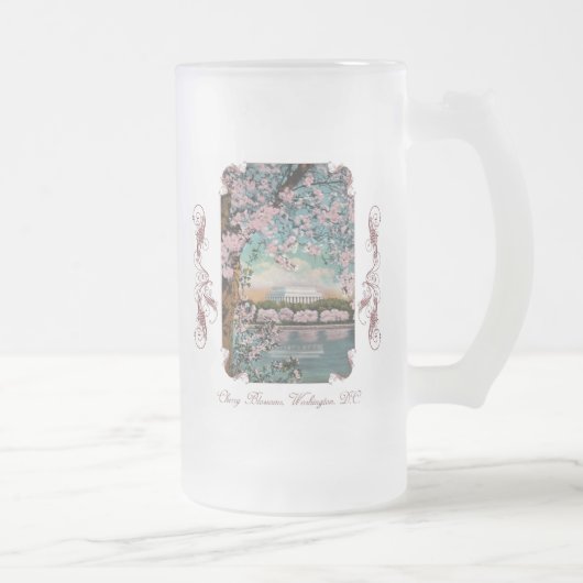 さくらんぼビクトリアン花霜ビールマグ フロストグラスビールジョッキ (右)