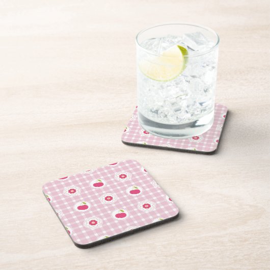 さくらんぼピクニックコルクバックコースター コースター (右側)