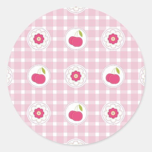 さくらんぼピクニックスタンプ ラウンドシール (正面)