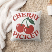 さくらんぼピックトレンディーレトロフルーツグラフィック クッション (ブランケット)
