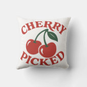 さくらんぼピックトレンディーレトロフルーツグラフィック クッション (裏面)