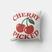 さくらんぼピックトレンディーレトロフルーツグラフィック クッション (正面)