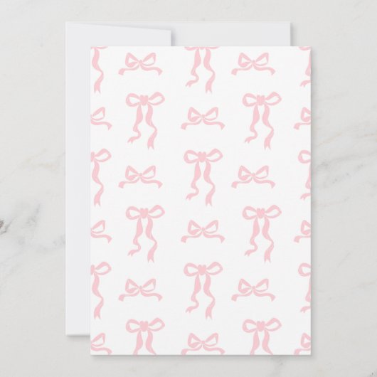 さくらんぼピンクのコケットのベビーシャワー 招待状 (裏面)