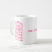 さくらんぼピンクの花ジャパン コーヒーマグカップ (正面左)