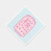 さくらんぼピンクの花ジャパン スタンダードランチョンナプキン (角)