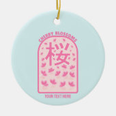 さくらんぼピンクの花ジャパン セラミックオーナメント (正面)