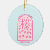 さくらんぼピンクの花ジャパン セラミックオーナメント (左)