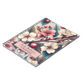 さくらんぼピンクの花フローラ日本の桜 ノートブック (左側)