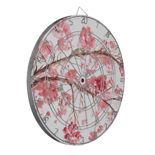 さくらんぼピンクの花フローラ桜アジア ダーツボード (正面左)