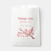 さくらんぼピンクの花ベビーシャワーガール フェイバーバッグ (正面)