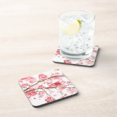 さくらんぼピンクの花桜アジア日本の コースター (右側)