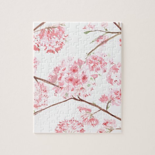 さくらんぼピンクの花桜 日本の ジグソーパズル (縦)