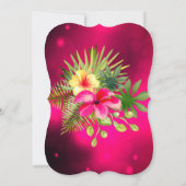 さくらんぼピンクイエローハイビスカス熱帯フローラパーティー 招待状 (裏面)