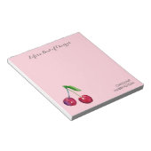 さくらんぼピンクコケガーリーットの水彩丼 ノートパッド (アングル)
