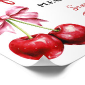 さくらんぼピンクコケットは赤ちゃんシャワーの兆候を好む ポスター (角)