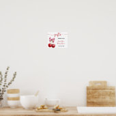 さくらんぼピンクコケットギフトベビーシャワーサイン ポスター (キッチン)