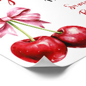 さくらんぼピンクコケットギフトベビーシャワーサイン ポスター (角)