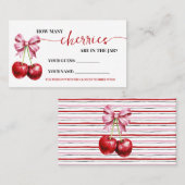 さくらんぼピンクコケットベビーゲームカード プレイスカード (正面/裏面)