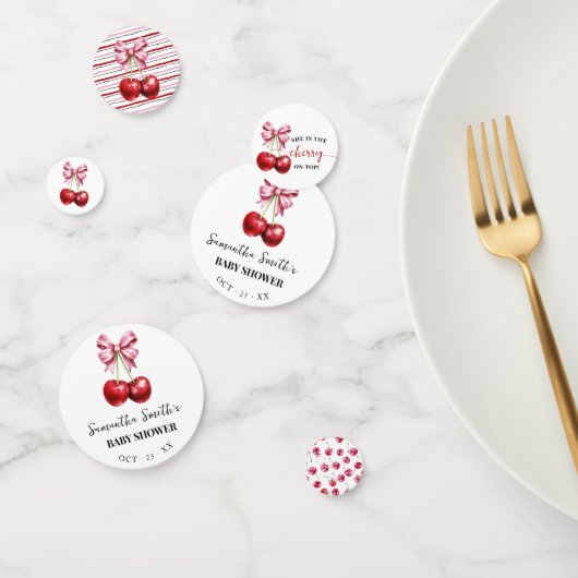 さくらんぼピンクコケットベビーシャワー紙吹雪 コンフェッティ (グループ)