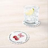 さくらんぼピンクコケットベビーシャワー ペーパーコースター (インサイチュ)