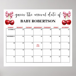さくらんぼピンクコケットベビー推定期日カレンダー ポスター