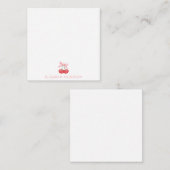 さくらんぼピンクコケットミニマパーソナライズされたリスト ノートカード (正面/裏面)