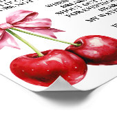 さくらんぼピンクコケット私の水は赤ちゃんシャワーを壊した ポスター (角)