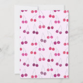 さくらんぼピンクファースト誕生日パーティーへの招待 招待状 (裏面)