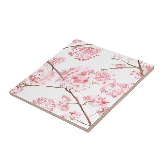 さくらんぼピンクフローラ素朴エレガントかわいらし タイル (側面)