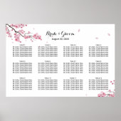 さくらんぼピンクフローラ結婚の座席表 ポスター (正面)