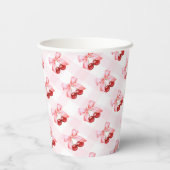 さくらんぼピンクボウガールベビーシャワー 紙コップ (裏面)