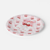 さくらんぼピンクボウベビーシャワー ペーパープレート (アングル)