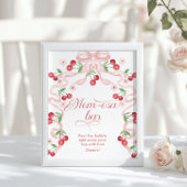 さくらんぼピンクボウモモザバーベビーシャワー ポスター